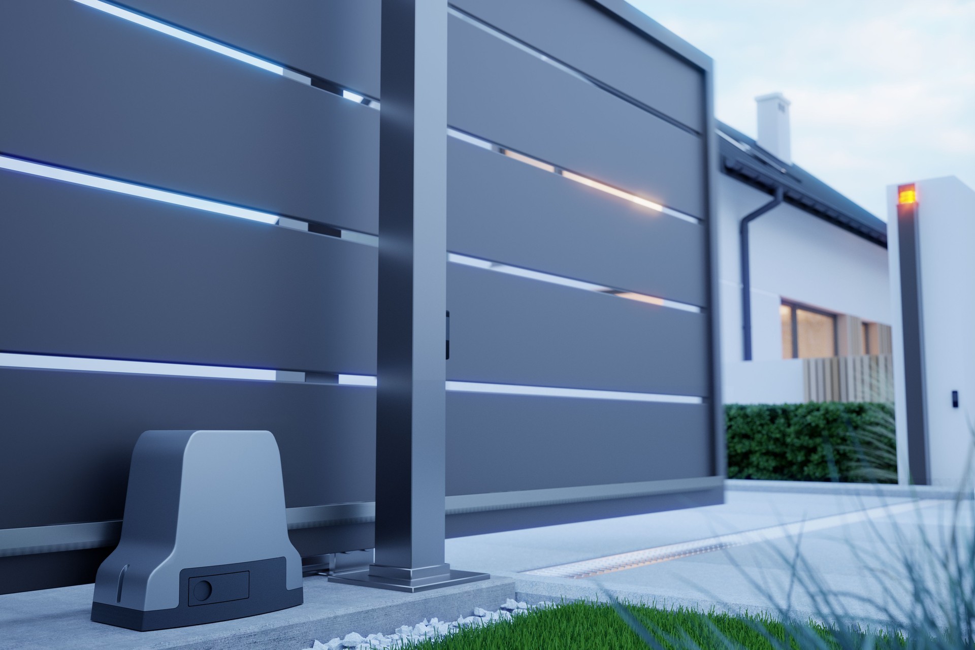 Automatic Sliding Gate and house
